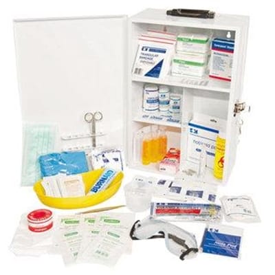 Fitness Mania - General Workplace First Aid Kit - Metal Wall Mount
