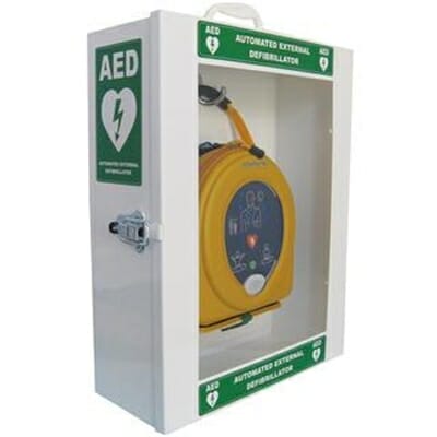 Fitness Mania - HeartSine Defibrillator Steel Wall Cabinet with Clear Door