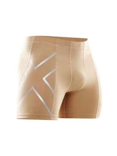 Fitness Mania - 2XU Mens Compression Half Shorts - Beige