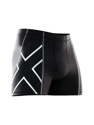 Fitness Mania - 2XU Mens Compression Half Shorts - Black/Silver