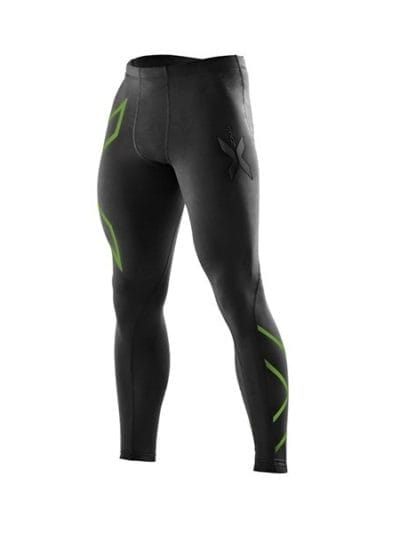 Fitness Mania - 2XU Mens Compression Tights - Black/Bright Green