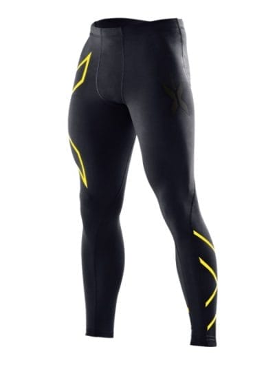 Fitness Mania - 2XU Mens Compression Tights - Black/Fluro Yellow