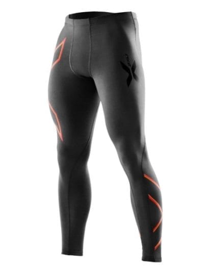 Fitness Mania - 2XU Mens Compression Tights - Black/Scarlet