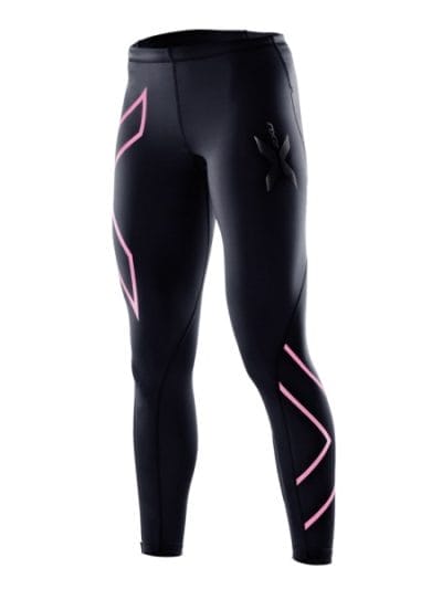 Fitness Mania - 2XU Womens Compression Tights - Black/Baby Pink