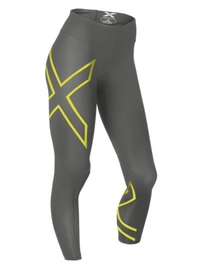 Fitness Mania - 2XU Womens Mid-Rise 7/8 Compression Tights - Slate/Limelight