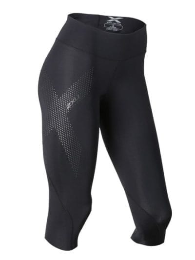 Fitness Mania - 2XU Womens Mid-Rise Compression 3/4 Tights - Dotted Reflective Logo