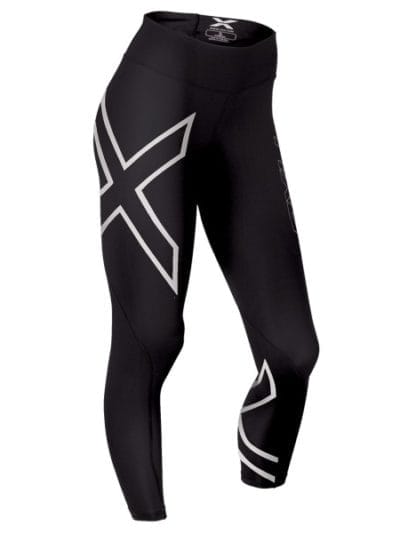 Fitness Mania - 2XU Womens Mid-Rise Compression Tights - Black/White