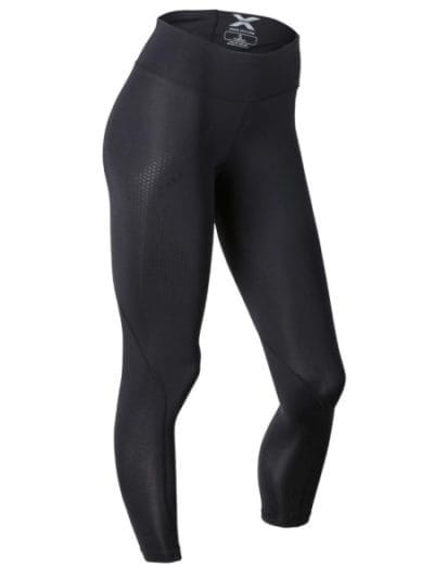 Fitness Mania - 2XU Womens Mid-Rise Compression Tights - Dotted Black Logo