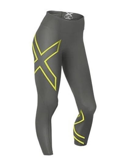 Fitness Mania - 2XU Womens Mid-Rise Compression Tights - Slate/Limelight