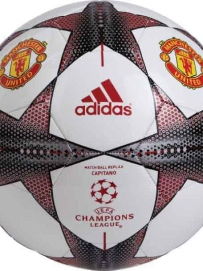 Fitness Mania - Adidas Manchester United Finale 2015/16 Capitano Soccer Ball - Size 5 - White/Red