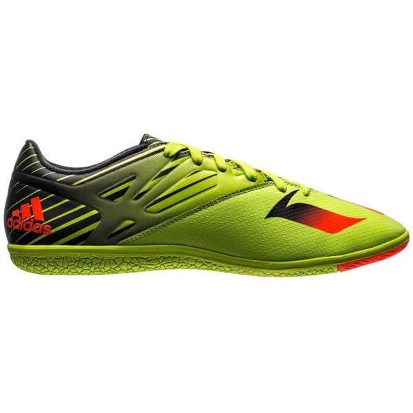 Fitness Mania - Adidas Messi 15.3 Mens Indoor Soccer Shoes - Slime/Solar Red/Core Black