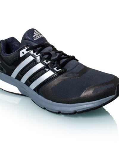 Fitness Mania - Adidas Questar Boost Techfit - Mens Running Shoes - Black/Silver Metal/Dark Grey