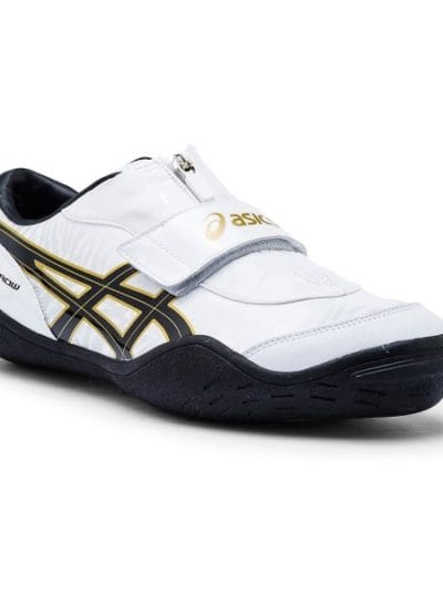 Fitness Mania - Asics Cyber Throw London - Unisex Track and Field Throwing Shoes - White/Gold/Black