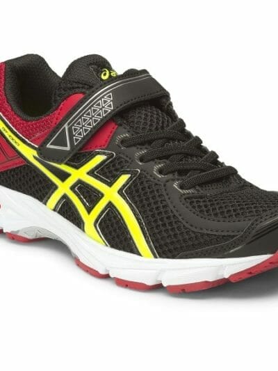 Fitness Mania - Asics GT-1000 4 PS - Kids Boys Running Shoes - Black/Flash Yellow/Racing Red