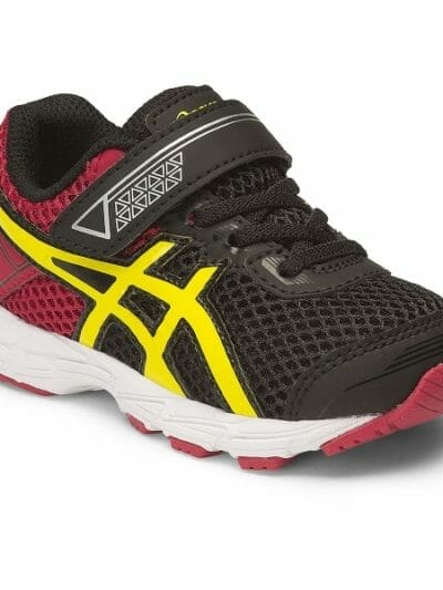Fitness Mania - Asics GT-1000 4 TS - Toddler Boys Running Shoes - Black/Flash Yellow/Racing Red