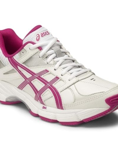 Fitness Mania - Asics Gel 190TR (D/2E) - Womens Leather Cross Training Shoes - White/Berry/Silver