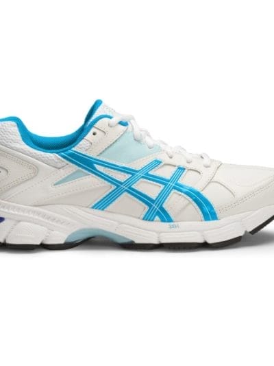 Fitness Mania - Asics Gel 190TR (D/2E) - Womens Leather Cross Training Shoes - White/Imperial/Blue Glow