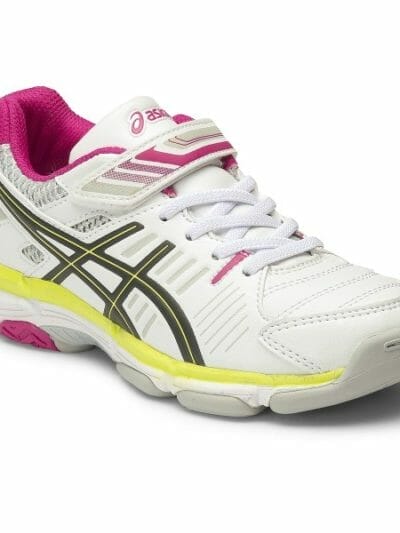 Fitness Mania - Asics Gel 530TR PS Leather - Kids Cross Training Shoes - White/Dark Grey/Sunny Lime