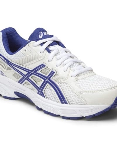 Fitness Mania - Asics Gel Contend 3 GS - Kids Boys Running Shoes - White/Asics Blue/Silver