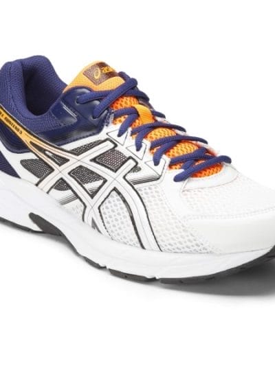 Fitness Mania - Asics Gel Contend 3 - Mens Running Shoes - White/Hot Orange/Indigo Blue