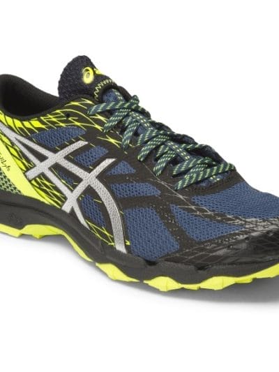 Fitness Mania - Asics Gel Fuji Lyte - Mens Lightweight Trail Running Shoes - Mediterranean/Silver/Flash Yellow