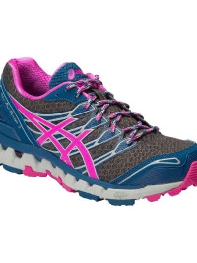 Fitness Mania - Asics Gel Fuji Sensor 3 - Womens Trail Running Shoes - Dark Grey/Pink Glow/Mosaic Blue