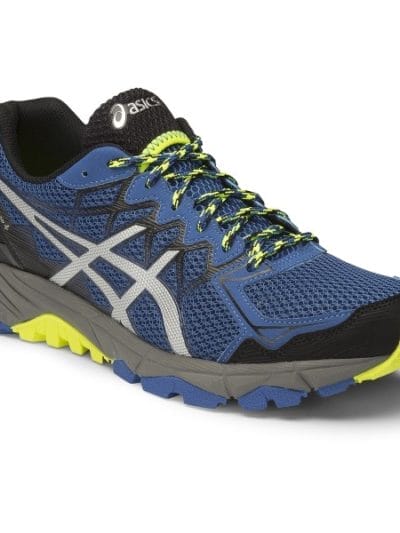 Fitness Mania - Asics Gel Fuji Trabuco 4 - Mens Trail Running Shoes - Snorkel Blue/Silver/Flash Yellow