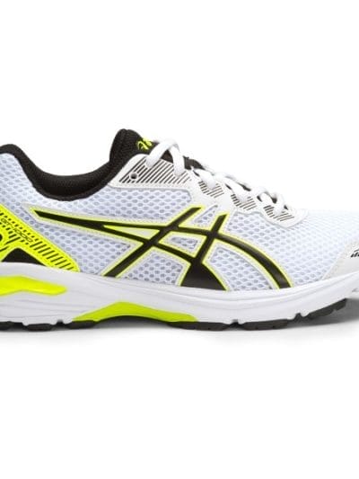 Fitness Mania - Asics Gel GT-1000 5 GS - Kids Boys Running Shoes - White/Black/Safety Yellow