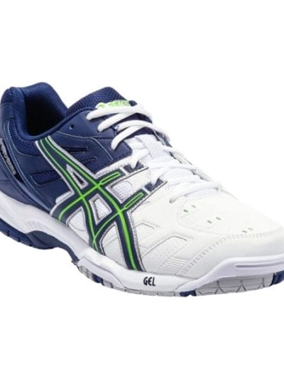 Fitness Mania - Asics Gel Game 4 - Mens Court Shoes - White/Navy/Neon Green