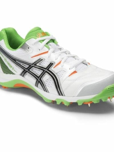 Fitness Mania - Asics Gel Gully 5 - Mens Cricket Shoes - White/Black/Green