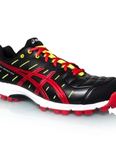 Fitness Mania - Asics Gel Hockey Neo 3 - Mens Hockey Shoes - Black/Fiery Red/Flash Yellow