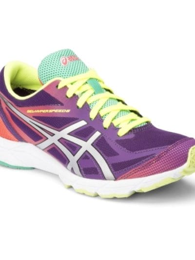 Fitness Mania - Asics Gel Hyper Speed 6 - Womens Running Shoes - Purple/Silver/Hot Coral