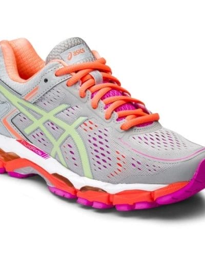 Fitness Mania - Asics Gel Kayano 22 (D) - Womens Running Shoes - Silver Grey/Pistachio/Fiery Coral