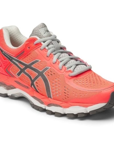 Fitness Mania - Asics Gel Kayano 22 - Womens Running Shoes - Flash Coral/Carbon/Silver Grey