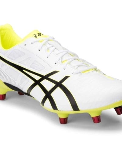 Fitness Mania - Asics Gel Lethal Speed - Mens Rugby Boots - White/Black/Flash Yellow