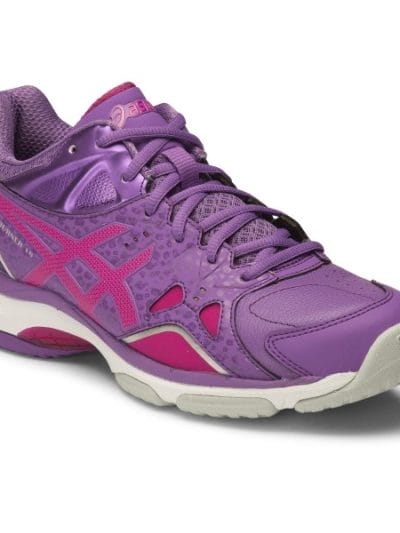 Fitness Mania - Asics Gel Netburner 18 (D) - Womens Netball Shoes - Purple Haze/Berry/Silver