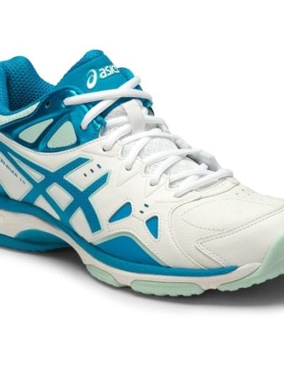 Fitness Mania - Asics Gel Netburner 18 (D) - Womens Netball Shoes - White/Blue Jewel/Soothing Sea