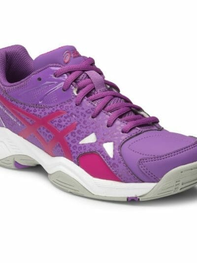 Fitness Mania - Asics Gel Netburner 18 GS - Kids Girls Netball Shoes - Purple Haze/Berry/Silver