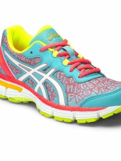 Fitness Mania - Asics Gel Netburner Professional 12 GS - Kids Girls Netball Shoes - Scuba Blue/White/Diva Pink
