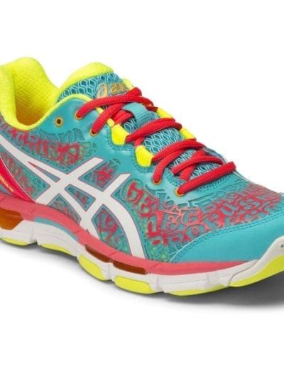 Fitness Mania - Asics Gel Netburner Professional 12 - Womens Netball Shoes - Scuba Blue/White/Diva Pink