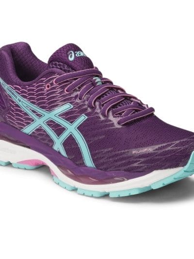Fitness Mania - Asics Gel Nimbus 18 - Womens Running Shoes - Purple/Turquoise/Flamingo