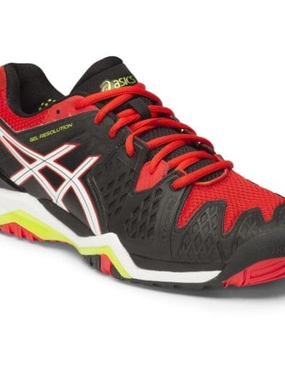 Fitness Mania - Asics Gel Resolution 6 - Mens Tennis Shoes - Black/Red/White