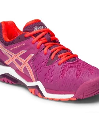 Fitness Mania - Asics Gel Resolution 6 - Womens Tennis Shoes - Berry/Flash Coral/Plum