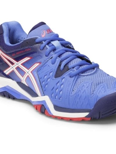 Fitness Mania - Asics Gel Resolution 6 - Womens Tennis Shoes - Powder Blue/White/Hibiscus