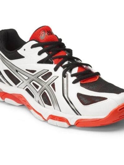 Fitness Mania - Asics Gel Volley Elite 3 - Mens Volleyball Shoes - White/Silver/Fiery Red