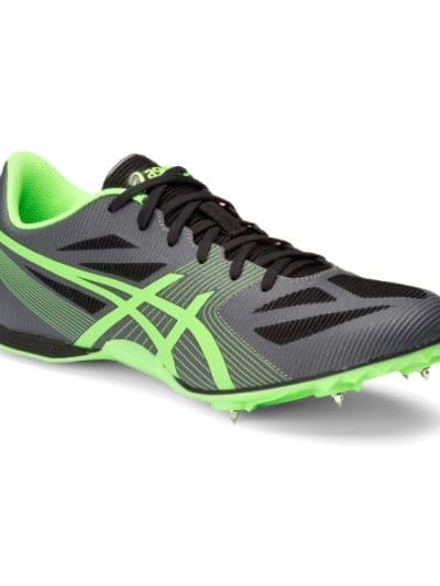 Fitness Mania - Asics Hyper MD 6 - Mens Track & Field Middle Distance Spikes - Charcoal/Flash Green/Onyx