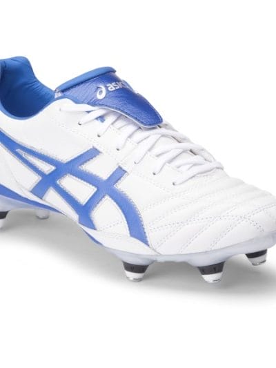 Fitness Mania - Asics Lethal Testimonial 3 ST - Mens Football Boots - White/Mid Blue/Lightning