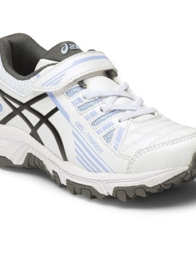 Fitness Mania - Asics Trigger 11 PS - Kids Girls Cross Training Shoes - White/Onyx/Blue Bell