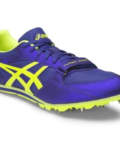 Fitness Mania - Asics Turbo Jump 2 - Mens Long Jump Field Spikes - Deep Blue/Flash Yellow