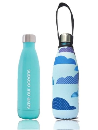 Fitness Mania - BBBYO Future Stainless Steel Bottle + Cloud Carry Cover - 500mL - Fluro Blue